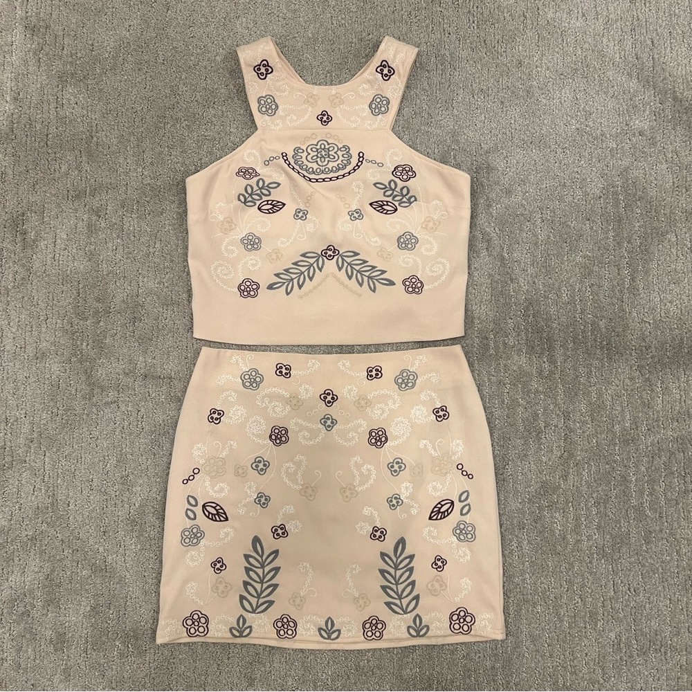Embroidered two piece set